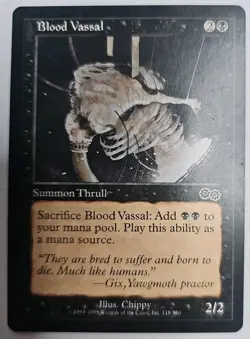 MTG Magic The Gathering Card Blood Vassal Summon Thrull Black Urza's Saga - Image 1