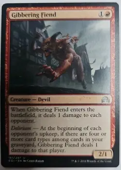 MTG Magic The Gathering Card Gibbering Fiend Creature Devil Red SOI 2016 - Image 1