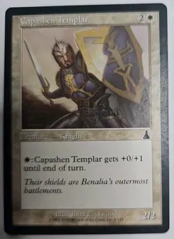 MTG Magic The Gathering Card Capashen Templar Creature Knight White Urza's Desti - Image 1