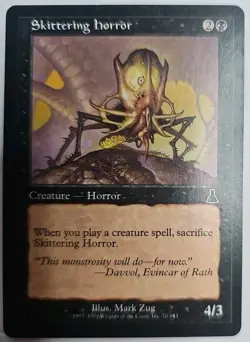 MTG Magic The Gathering Card Skittering horror Creature Horror Black Urza's Dest - Image 1