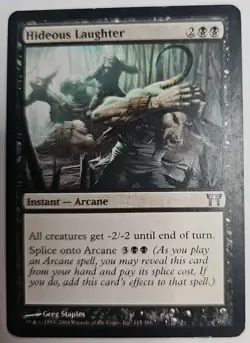 MTG Magic The Gathering Card Hideous Laughter Instant Arcane Black COK - Image 1