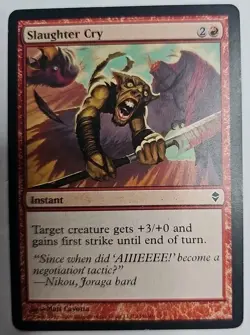 MTG Magic The Gathering Card Slaughter Cry Instant Red Zendikar - Image 1