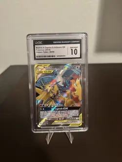 CGC 10 Moltres & Zapdos & Articuno GX 66/68 Full Art Hidden Fates Pokemon Card - Image 1