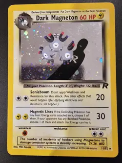 Pokemon Dark Magneton TCG Holo Rare Card 11/82 Unlimited - Image 1