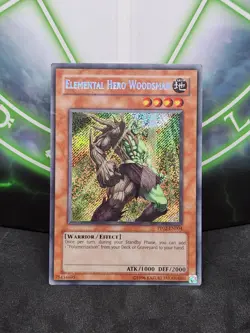 Yugioh Elemental Hero Woodsman PP02-EN004 Secret Rare MP - Image 1
