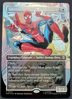 Spectacular Spider-Man (Borderless) Foil R 0014 Marvel's Spider-Man MTG Magic - Image 1