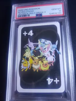 PSA 10 2020 UNO POKEMON JAPANESE BACK-WILD-DRAW 4 EEVEELUTIONS - Image 1