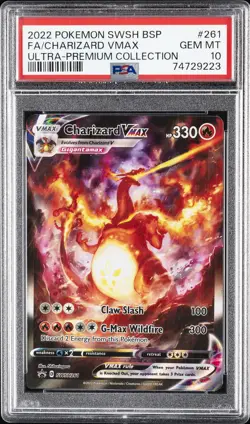 2022 POKEMON SWSH BLACK STAR PROMO #261 FULL ART/CHARIZARD VMAX PSA 10 - Image 1