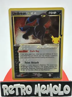 Umbreon Star Holo Rare 17/17 Celebrations: Classic Collection Pokemon English LP - Image 1