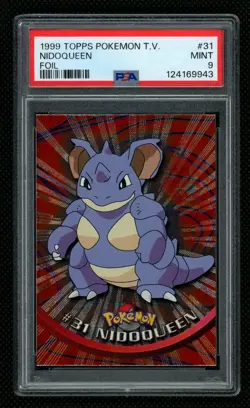 1999 Topps Pokemon T.V. NIDOQUEEN #31 Foil PSA 9 Mint - Poison Type - Image 1