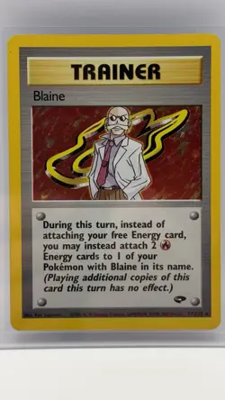 Pokemon TCG Blaine Trainer Gym Challenge Holo Card 17/132 Unlimited Rare NM - Image 1