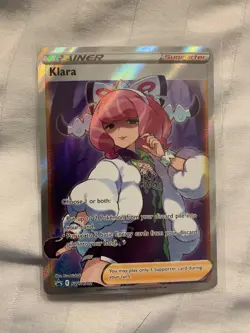 Pokemon TCG - Klara - SWSH302 Full Art Black Star Promo Card NM - Image 1