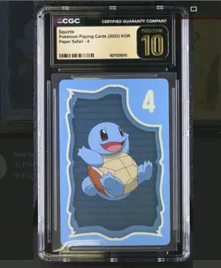 💥2022 Pokemon Playing Cards Korean SQUIRTLE Paper Safari #4 CGC 10 PRISTINE💥 - Image 1