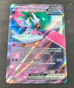 Pokemon Paradox Rift Iron Valiant EX Ultra Rare Card 089/182 NM - Image 1