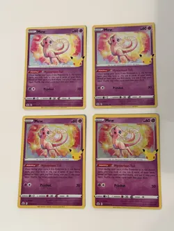 Pokemon Celebrations Mew 11/25 25th Anniversary X4 Cards #1 - Image 1
