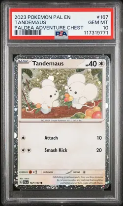 2023 Pokemon Pal EN-Paldea Evolved Tandemaus #167 Paldea Adventure Chest PSA 10 - Image 1