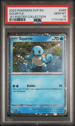 2023 Pokemon Black Star Promo Squirtle #048 151 Poster Collection PSA 10 - Image 1