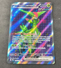 Pokemon Temporal Forces Iron Leaves EX Full Art Card 186/162 NM - Image 1