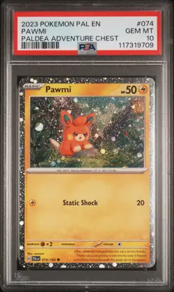 2023 Pokemon Pal EN-Paldea Evolved Pawmi #074 Paldea Adventure Chest PSA 10 - Image 1