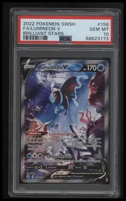 2022 Pokemon Sword & Shield Brilliant Stars Fa/Lumineon V Brilliant Stars PSA 10 - Image 1