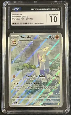 CGC 10 GEM MINT Mienshao 200/182 Illustration Rare Pokemon Paradox Rift - Image 1