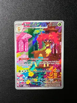 SV05: Temporal Forces #166/162 Sawsbuck Illustration Rare Pokemon TCG NM FRESH - Image 1