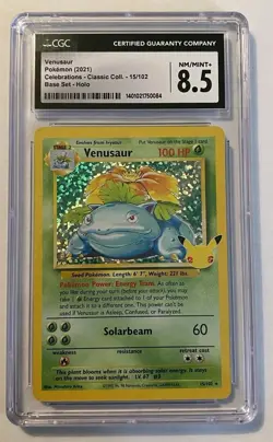 Pokemon Venusaur 15/102 Cgc 8.5 2021 Celebrations Base Set Holo Tcg Graded Slab - Image 1
