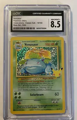 Pokemon Venusaur 15/102 Cgc 8.5 2021 Celebrations Base Set Holo Tcg Graded Slab - Image 2