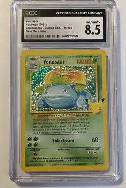 Pokemon Venusaur 15/102 Cgc 8.5 2021 Celebrations Base Set Holo Tcg Graded Slab - Image 3