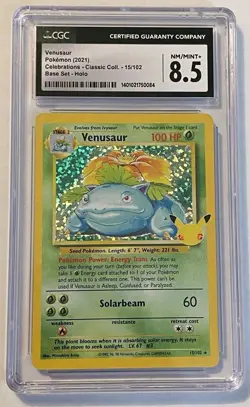 Pokemon Venusaur 15/102 Cgc 8.5 2021 Celebrations Base Set Holo Tcg Graded Slab - Image 5