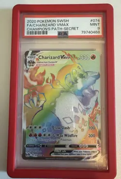 Pokemon TCG Charizard VMAX Champions Path 074/073 Secret Rare PSA 9- Read Desc - Image 1