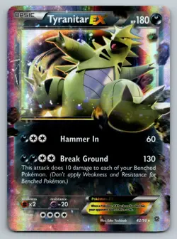 Pokemon TCG Tyranitar-EX 42/98 Ancient Origins Holo MP - Image 1