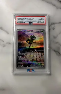 PSA 10 Teal Mask Ogerpon Pokemon Center 123 Promo GEM MINT /w Stand RARE Low Pop - Image 1
