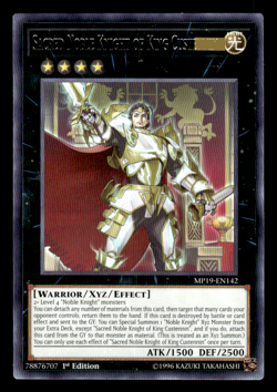 Yugioh Sacred Noble Knight Of King Custennin MP19-EN142 Rare 1st Edition - Image 1