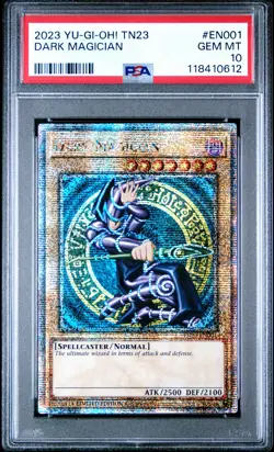 2023 YU-GI-OH! TN23-25TH ANV TIN: DUELING HEROES #EN001 DARK MAGICIAN PSA 10 - Image 1