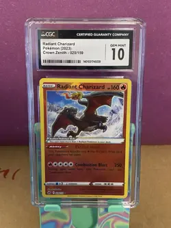 CGC 10 Radiant Charizard 020/159 Crown Zenith Shiny Holo Rare Tcg Pokemon Card - Image 3