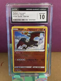 CGC 10 Radiant Charizard 020/159 Crown Zenith Shiny Holo Rare Tcg Pokemon Card - Image 4