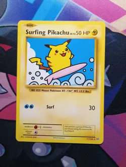 SURFING PIKACHU LV.13 POKeMON 2016 XY Evolutions TCG Card# 111/108 NM LP - Image 1