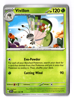 Pokemon Vivillon 007/191 Surging Sparks Non Holo Uncommon 4 Card Lot NM - Image 2