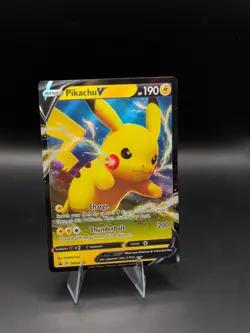Pokemon TCG Pikachu v SWSH061 Full Art Holo Card Sword and Shield Promo - Image 1
