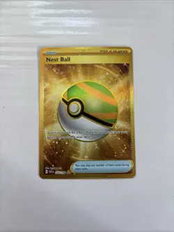 Pokemon TCG Nest Ball Scarlet & Violet Trainer Card Gold Rare, Base Set, 255/198 - Image 1