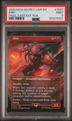 PSA 9 IFRIT FOIL Magic The Gathering X Final Fantasy Secret Lair Bonus Card 7007 - Image 3