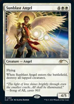Mint/Near-Mint, English - 1 x MTG Sunblast Angel - 1290 - Foil Secret Lair Drop - Image 1