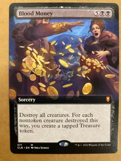 MTG 1x EXTENDED ART Blood Money 571 Battle for Baldur's Gate Magic the x1 NM - Image 1