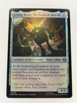 1x Living Brain, Mechanical Marvel - Foil NM Eng MTG - Marvel's Spider-Man - Image 1