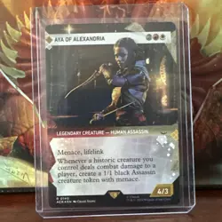 MTG Assassin's Creed (ACR) Rare FOIL Aya of Alexandria (Showcase) 140 NM - Image 1