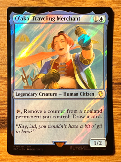 Magic MTG Final Fantasy O'aka Traveling Merchant #39 *SURGE FOIL* Rare Commander - Image 1