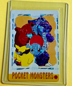 PIKACHU BLASTOISE Squirtle Pokemon Japanese Vending Prism Sticker NM Foil holo - Image 1
