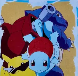 PIKACHU BLASTOISE Squirtle Pokemon Japanese Vending Prism Sticker NM Foil holo - Image 3