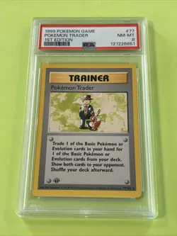Pokemon Trader 077/102 Base Set (Shadowless) Regular Fresh Grade 1St Edition ￼ - Image 1